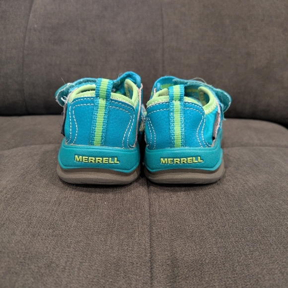 MERRELL HYDRO Sandals Kids Sz 12 Waterproof Hiking Outdoor Water Shoe Blue Green - Picture 5 of 8